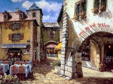 UX021 ヨーロッパの街並み Oil Paintings